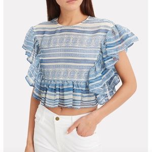 Philosophy di Lorenzo Serafini Ruffle Paisley Crop